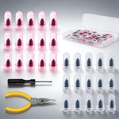 32 PCS Tire Plugs Kit,Tire Repair Kit with Plugs, Screw in Tire Plugs with Needle Nose Pliers & Phillips Screwdriver, Self-Service Flat Tire Repair Plug Kit for Car, Motorcycle, Bicycle - size: 32 Pcs
