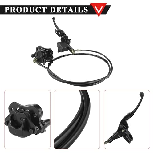 PRO BAT Front Hydraulic Brake Kit with Extra Brake Pads Hand Brake Master - color: Black