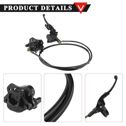 PRO BAT Front Hydraulic Brake Kit with Extra Brake Pads Hand Brake Master - color: Black