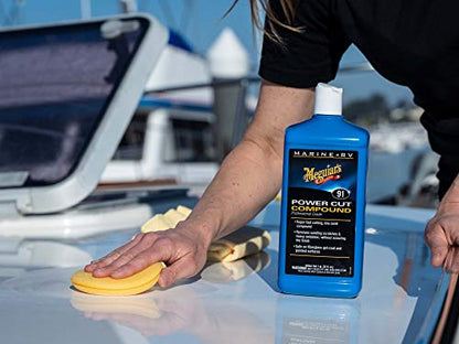 Meguiar's M91 Marine/RV Power Cut Compound, 32oz - size: 32 Fluid Ounce, style: Power-Cut Compound
