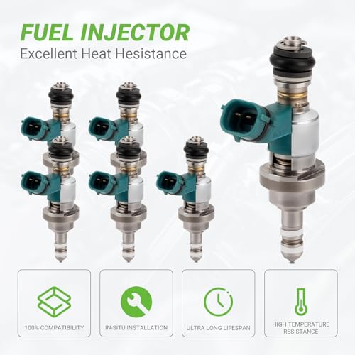 Fuel Injectors Set of 6 Compatible with Lexus GS300 2006 3.0L, IS250 2006-2015 2.5L V6# Replace FJ764 2320939055B0 2320939056B0 2320939057B0 845-12102 - size: 764