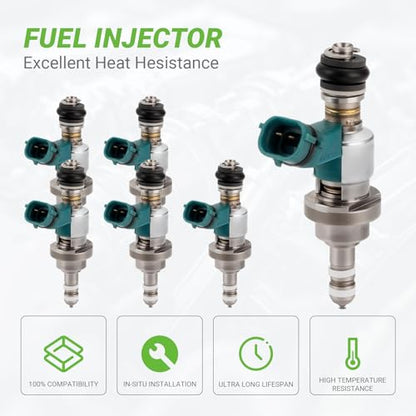 Fuel Injectors Set of 6 Compatible with Lexus GS300 2006 3.0L, IS250 2006-2015 2.5L V6# Replace FJ764 2320939055B0 2320939056B0 2320939057B0 845-12102 - size: 764