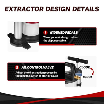 BILITOOLS 9L Pneumatic/Manual Oil Extractor Pump for Engine Oil Change - size: 2 in 1 Pneumatic & Manual