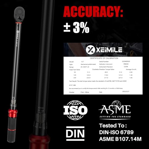 1/2-Inch Drive Click Torque Wrench-20-260 Ft-Lb for Motorcycle Car - style: 1/2"DR.20-260 FT-LB