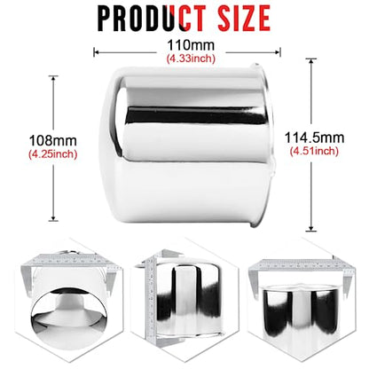 RTrhinoTuning 4PCS 4.25" Push Through Wheel Center Caps for Truck Trailer Wheel Rim Covers, 4.25" Hub, 4.33" Tall Hubcap - color: Chrome, size: 4.25" Center Hole, 4.29" Height