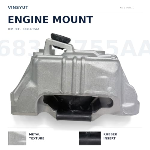 Engine & Trans Mount Kit 4PCS for Jeep Renegade 2015-17 & Fiat 500X Vinsyut - color: Jeep Renegade 2015-2017 2.4L