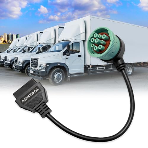 J1939 9 Pin OBD2 Adapter Cable,Truck 9 Pin to OBD2 16 Pin Connector - style: NEW J1939 9pin 90°