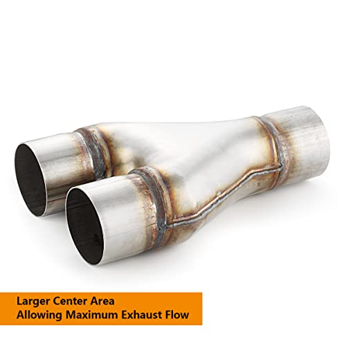 Exhaust Y Pipe 2.5" Inlet, A-KARCK Stainless Steel 2.5" Outlet 10" Long Y Pipe Withstands High Temperatures - color: Y Pipe, size: 2.5inch 10"Long