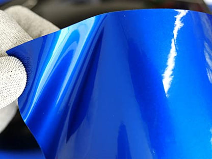 Rwraps Gloss Metallic Vinyl Car Wrap Film in Dark Blue - 5ft x 1ft - Vehicle Sheet Roll with Adhesive Back and Air Release Technology - color: Gloss Metallic Dark Blue, size: 5ft x 1ft