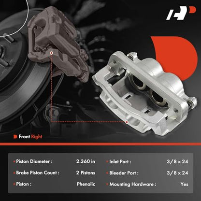 A-Premium Front Right Passenger Disc Brake Caliper with Bracket - style: Front Passenger Side
