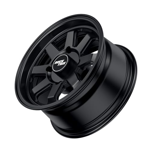 RockTrix RT116 14x7 ATV UTV Wheel 4x110 4+3 Offset, Matte Black, 1pc Single - size: 14x7 (4+3)