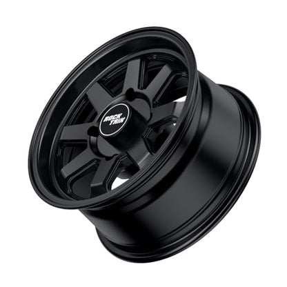 RockTrix RT116 14x7 ATV UTV Wheel 4x110 4+3 Offset, Matte Black, 1pc Single - size: 14x7 (4+3)