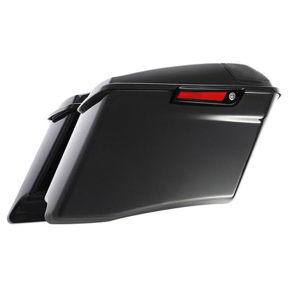 TCMT 4"Extended Hard Saddle bags Fit For Harley 2014-2024 Touring CVO Model - color: Black Latches, size: 4" Stretched(5x7 Speaker Lids)