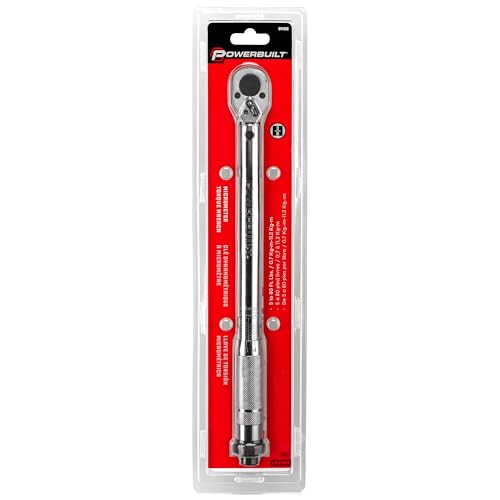 Powerbuilt 3/8-Inch Micrometer Torque Wrench, 5-80 Foot/Pounds and 0.7-11.2 Meter/Kilograms, Reversible Ratchet Clicks, Lockable - 644998 - size: 3/8 in.