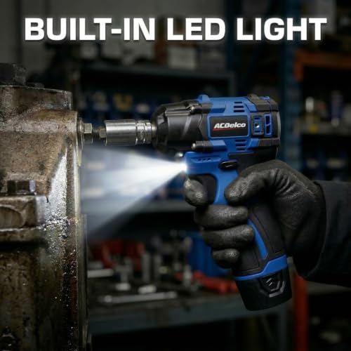 ACDelco ARW12103-K1 G12 Series 12V Cordless Li-ion 3/8” Brushless Ratchet Wrench & Impact Wrench Combo Tool