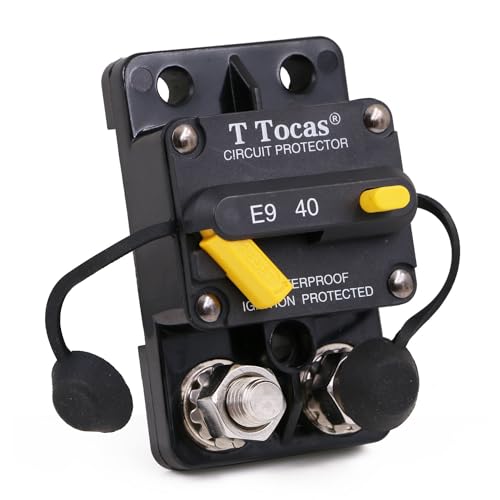 E9 3/8" Studs 40Amp Circuit Breaker w/Manual Reset Waterproof UL - color: 3/8" Studs Mount, size: 40A