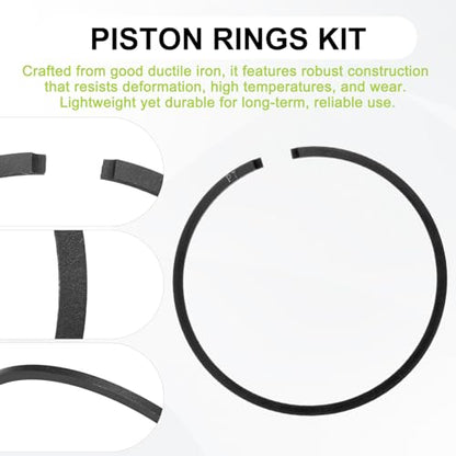 M METERXITY 2-Pack Engine Piston Rings Kit, 42mm x 1.5mm Thick Ductile Iron Piston Ring Set Standard Replacement for Small Engines/Motors/Machinery [Black] - size: 42mm x 1.5mm