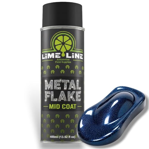 LiME LiNE Blue Metal Flake Midcoat Automotive Grade Sparkle Spray Paint - No Equipment Needed - Finish with 2K Clearcoat - color: Blue