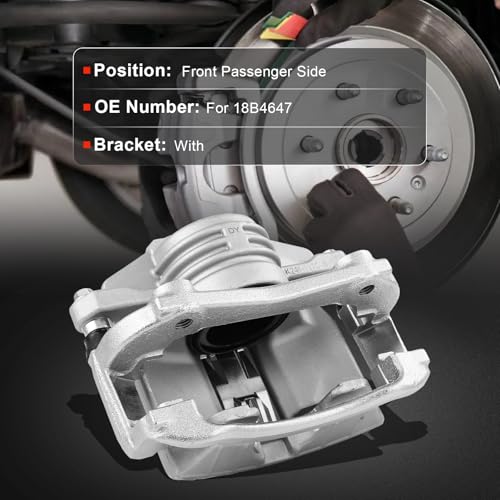 cciyu Front Right Disc Brake Caliper Assembly With Bracket 18B4647 - size: Front Right[18B4647]