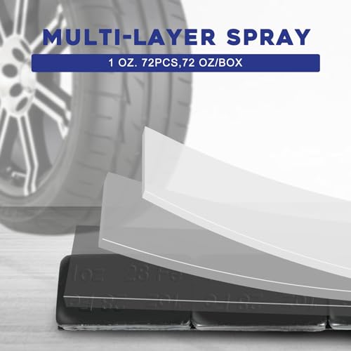 1oz. Black Stick On Wheel Weights, 72 PCS, Easy Peel