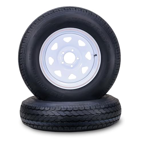 Free Country Trailer Tire Wheel ST175/80D13 6PR C 91L 5X4.5 White Spoke,Pk2 - size: ST175/80D13 /6PR