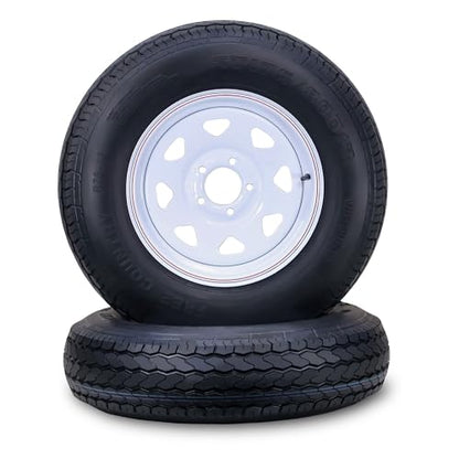 Free Country Trailer Tire Wheel ST175/80D13 6PR C 91L 5X4.5 White Spoke,Pk2 - size: ST175/80D13 /6PR