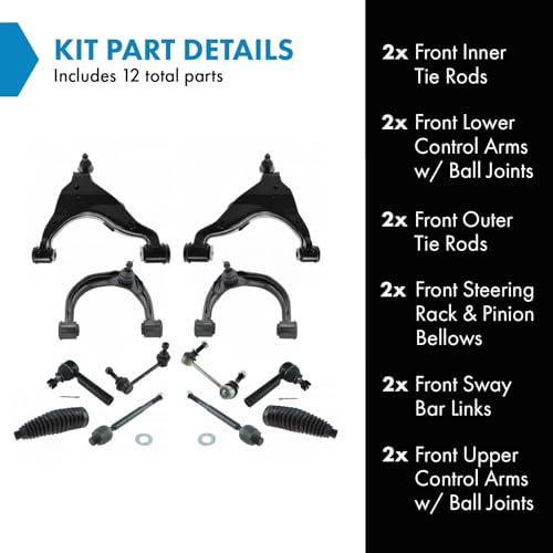 TRQ Front Steering & Suspension Kit Control Arm with Ball Joint Steering - style: PSA28675