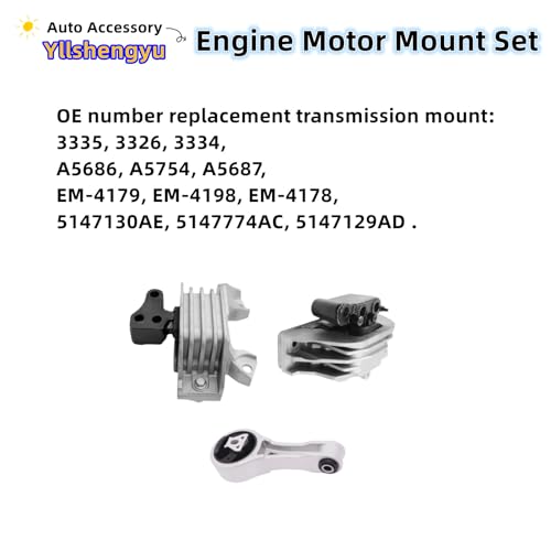 Engine Motor Mount Kit for 2011-2020 Journey 2.4L - size: 2011-2020 Dodge Journey 2.4L L4