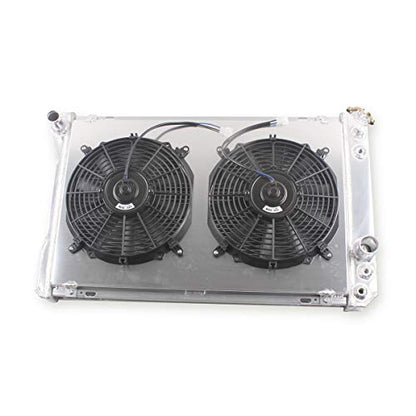 3Rows Radiator+Shroud+Fan For 82-92 Chevy Camaro/Firebird/Trans Am V8 - size: 80
