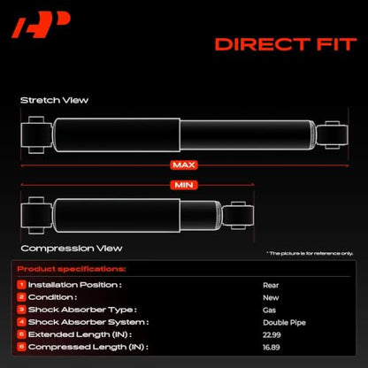 A-Premium Rear Shock Absorbers, Set of 2 - Compatible with BMW