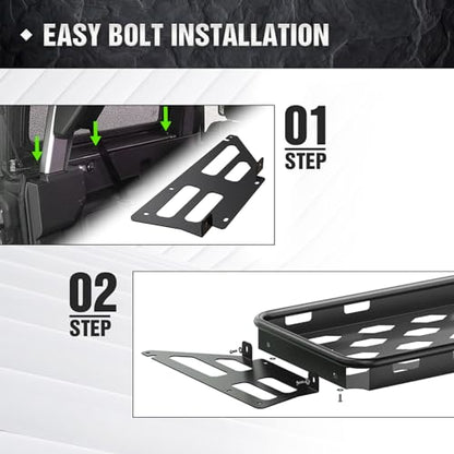 Rear Trunk Cargo Rack Interior Luggage Basket Compatible with 2021 2022 2023 2024 2025 Ford Bronco (Only Fits 4 Doors Hardtop, Excluding Sport), Cargo Carrier Storage Holder Shelf Tray