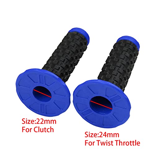 Motorcycle Grips 7/8" Dirt Bike Grips Pillow Top Anti-Slip Advanced Rubber Grips for CR CRF - color: Blue