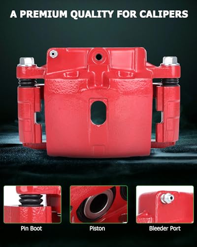 SCITOO Front Left/Rear Right Disc Brake Caliper With Bracket 18-B4729 Red - size: Front Driver[18-B4729]Red