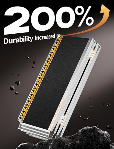 FACHNUO 7FT Portable Wheelchair Ramp for Home Steps, with Support Legs - size: 7FT(Using height 7-21'')