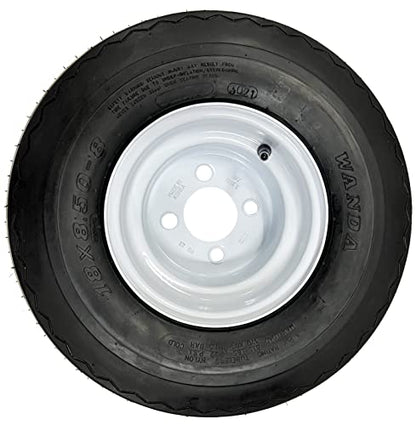 eCustomrim 4-Pack Golf Cart Tire Rim Assembly 8 Inch 18X8.50-8 4 Lug White - size: 18X8.50-8
