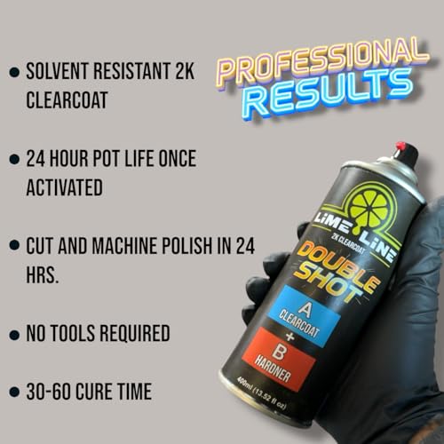 LiME LiNE High Gloss 2K Clearcoat Spray/Aerosol Can Automotive 2 Part Professional Finish (Pack of 6) - color: Pack of 6