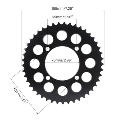 420 132 Links Chain,Rear Drive Sprocket 45T 76mm Front 12T 17mm for Chinese 50 70 90 110 125 140cc 150 160 170 Cc SSR Pit Dirt Motor Bike Motorcycle