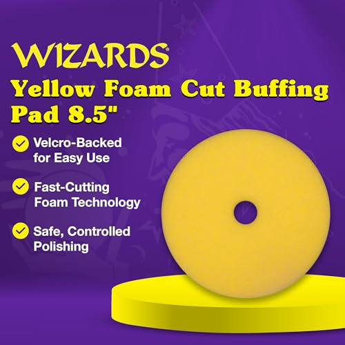 Wizards Yellow Foam Cut Buffing Pad - Orbital Buffer - 8.5" x 1.25" - color: Foam Cut Buff Pad