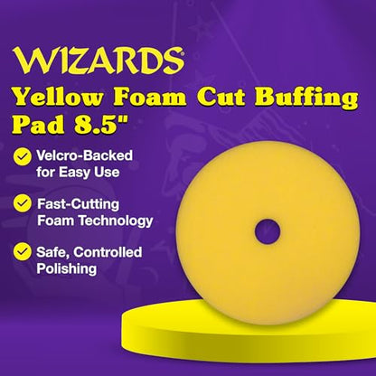 Wizards Yellow Foam Cut Buffing Pad - Orbital Buffer - 8.5" x 1.25" - color: Foam Cut Buff Pad