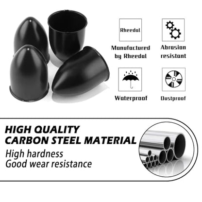 4Pcs 3.15" OD 4.5" H Pointed Top Trailer Wheel Center Caps for Rim - color: Matt Black, size: 3.15" OD 4.5" H