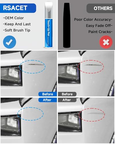 AZ Star White Metallic Tricoat Touch Up Paint Compatible with Ford Exact Match Touch Up Paint Car Scratch Repair - color: Star White Metallic Tricoat(AZ)