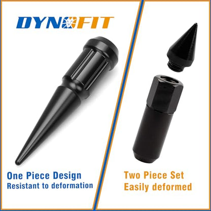 Dynofit M12x1.5 Spike Lug Nuts Compatible with Chevy Toyota Ford,20PCS - color: Black, size: 12x1.5 20PC