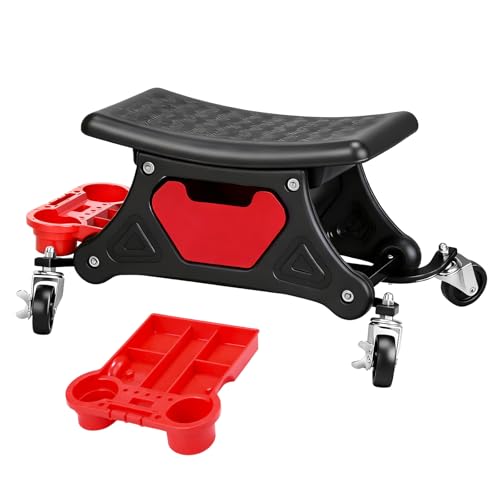 SUNROAD Mechanic Stool with Wheels Rolling Stool 300 lbs