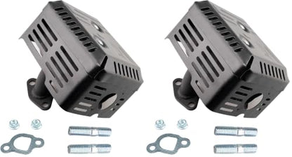 HZ Muffler Kit for Honda GX120 GX160 GX200 Engine Harbor Freight 212 173 Lifan Rato Go Kart Generac Champion 163cc 196cc 208cc Engine (Pack of 2) - size: Standard (Pack of 2)