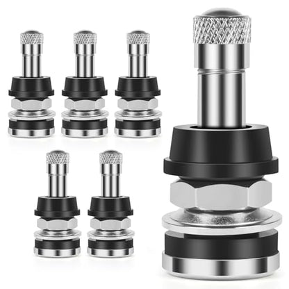 6-Pack TR416 Tire Valve Stems, High Pressure 200 PSI Tubeless Valve Stems, Brass Valve Stems, 1-1/2" Schrader Valve, Fits 0.453" & 0.625" Rim Holes for Cars/Trucks/SUVs/ATVs/Trailers - size: 6PCS