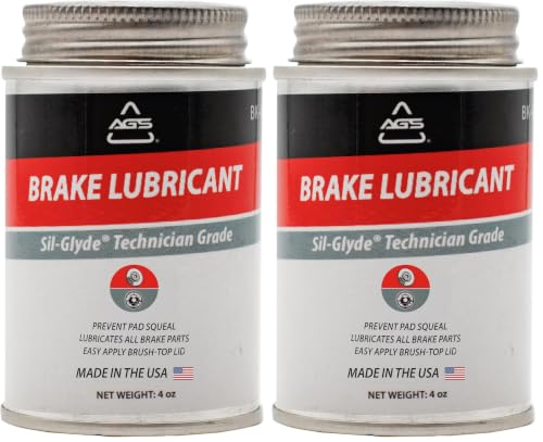 AGS Automotive Solutions 4oz Brush Top SIL-Glyde Silicone Brake Grease - Premium Brake Caliper Grease and Brake Lubricant for Optimal Performance and Longevity (Pack of 2) - size: 4oz (Pack of 2)