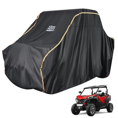 KEMIMOTO UTV Cover 2 Seater Compatible with CFMOTO ZForce 800 950 500 / Uforce 600 800 1000, All-Weather Protection with Reflective Strips Heavy Duty Windproof Small Size Cover 2-3 Seat - size: Small
