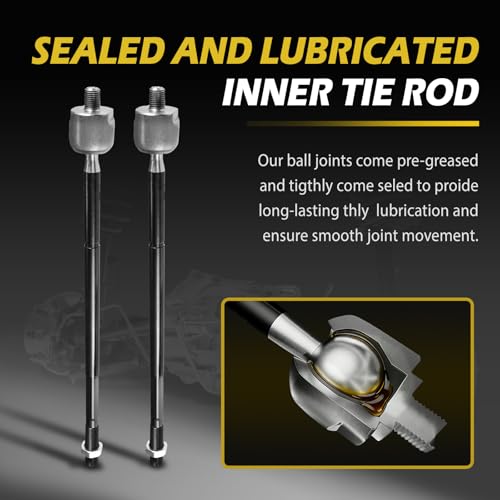 Front Inner Tie Rods Pair Compatible with 2002-2006 GMC Envoy XL