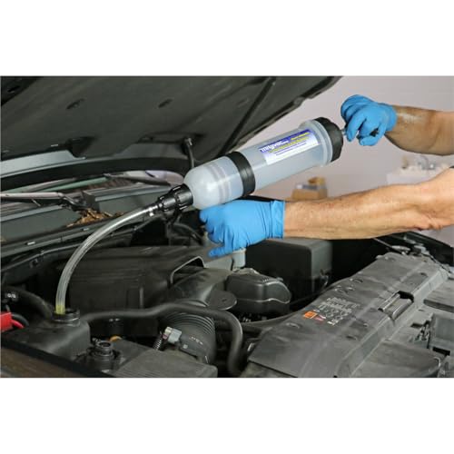 Mityvac MVA6852 1.5 Liter Fluid Evacuator Extractor and Dispensing Syringe, Twist-valve, Dual-seal Piston, MVA7218 Rubber ATF Adapter, For Master Cylinders, Transaxles, Power Steering and Coolant - style: MVA6852