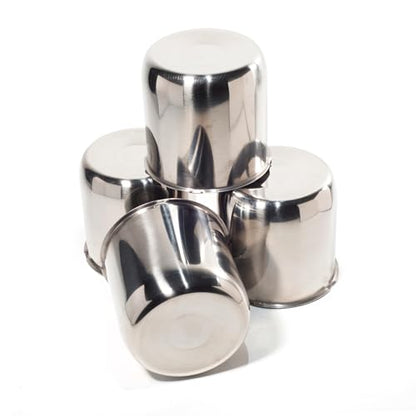 4Pcs 4.88" Stainless Trailer Wheel Center Caps, 4.76" H Chrome - color: Chrome, size: 4.88'' Hub 4.76''H
